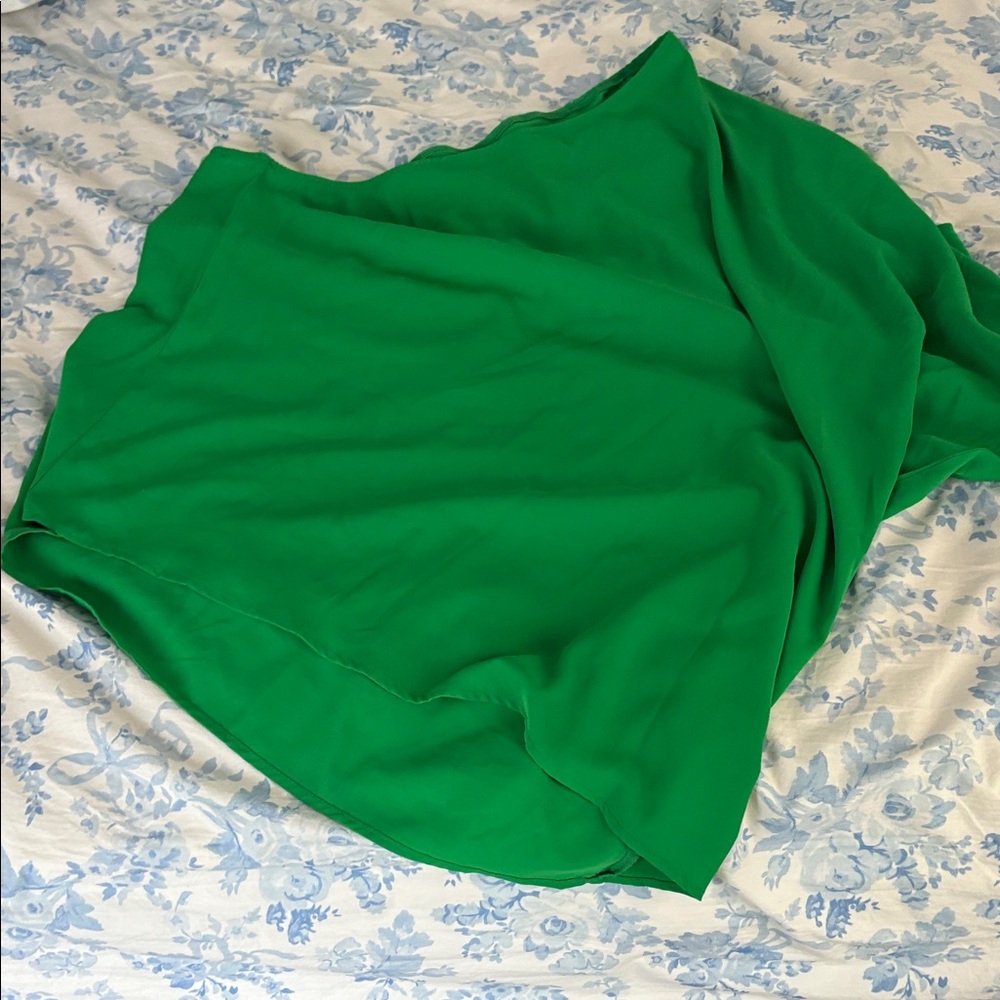 Chic Emerald Green Women's One Shoulder Blouse